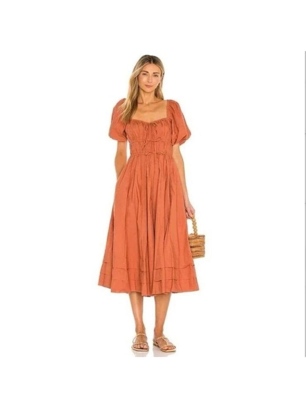 Ulla Johnson Palma Dress Sz 4 Aragon Puff Sleeve Peasant Boho Milkmaid Smocked